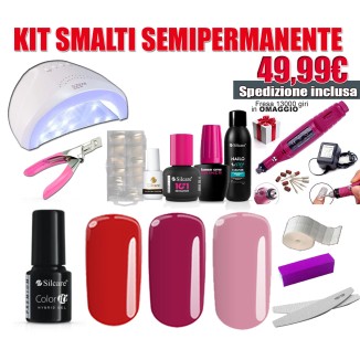 Kit Semipermanente Completo con Lampada LED 48 Watt, Fresa e accessori